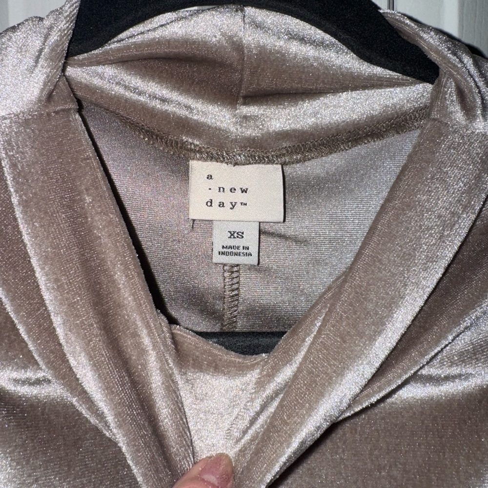 A New Day Shimmering Beige Top